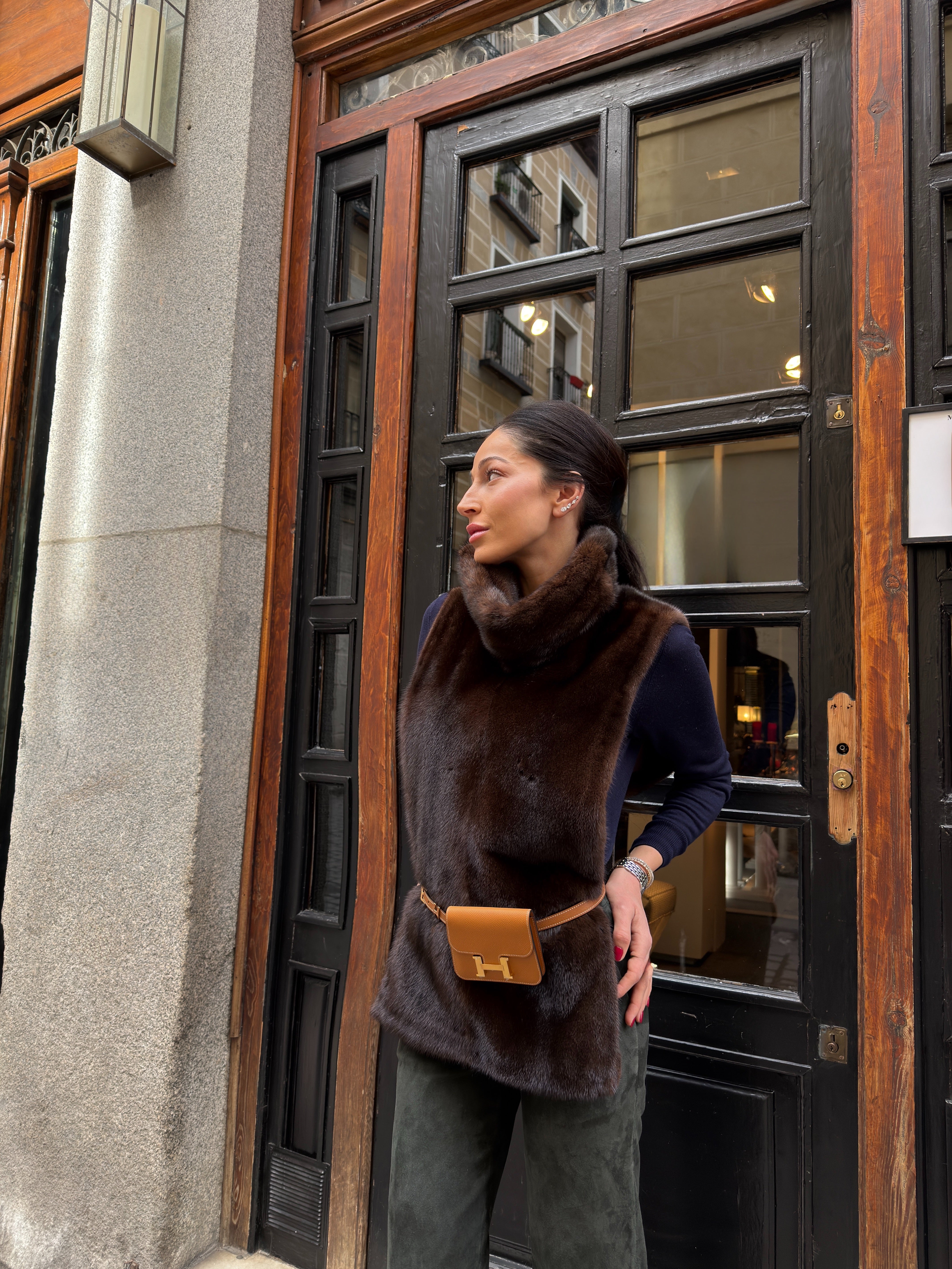 JERSEY VISÓN MARRÓN COGNAC