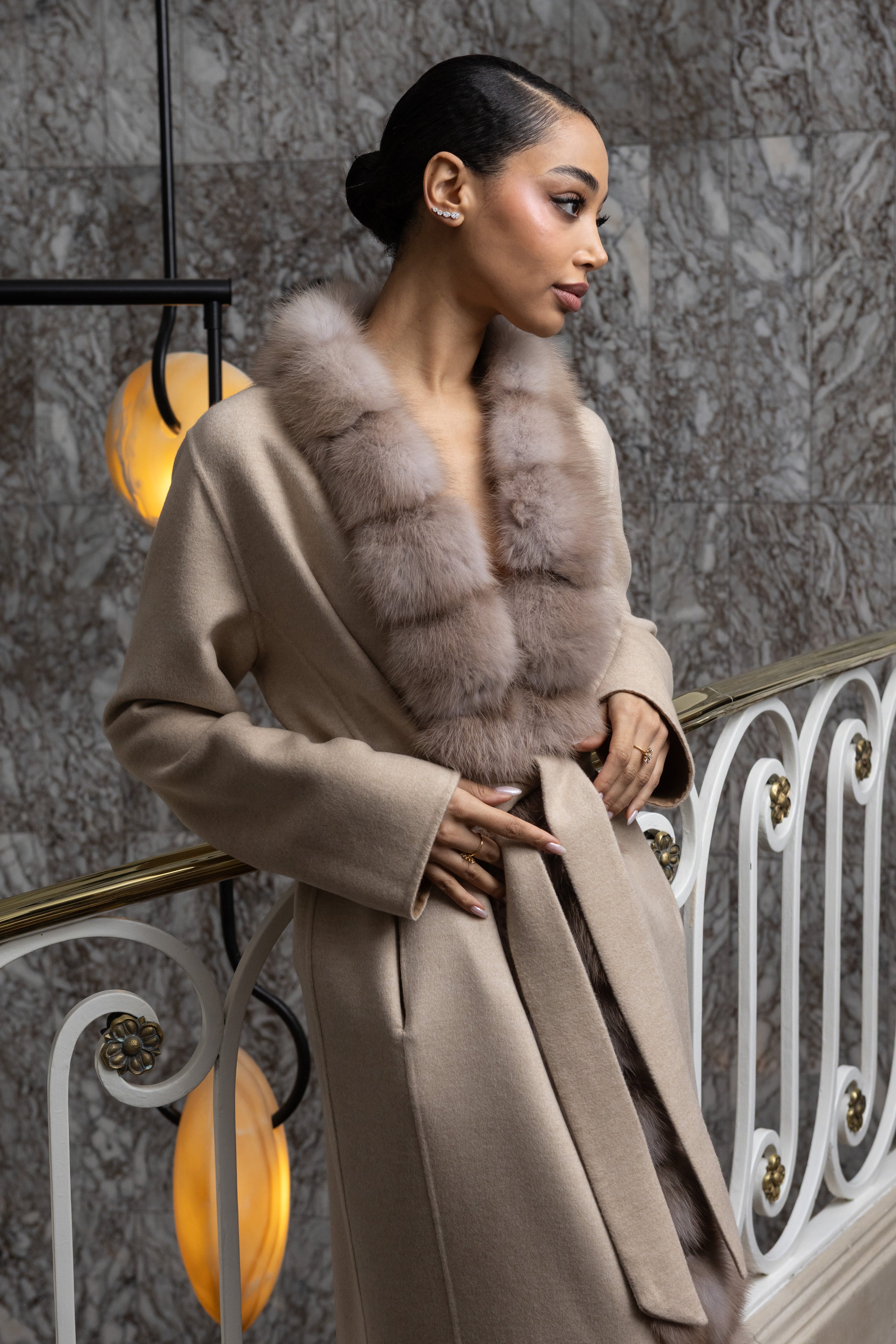 ABRIGO CASHMERE/LORO PIANA MARTAS CIBELINAS