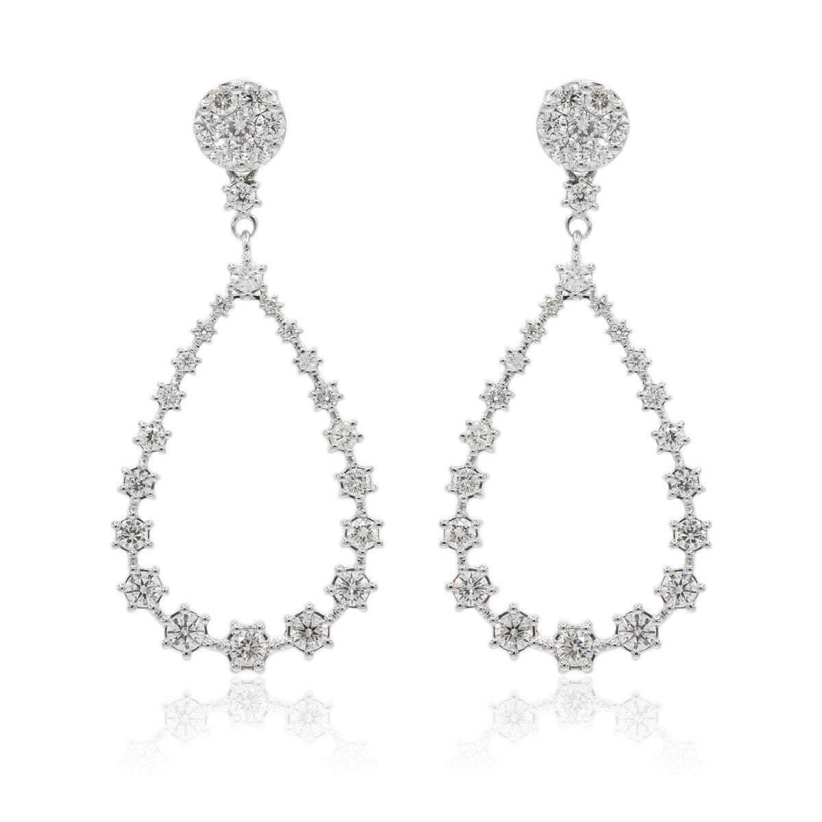 Pendientes de Diamantes de Oro Blanco