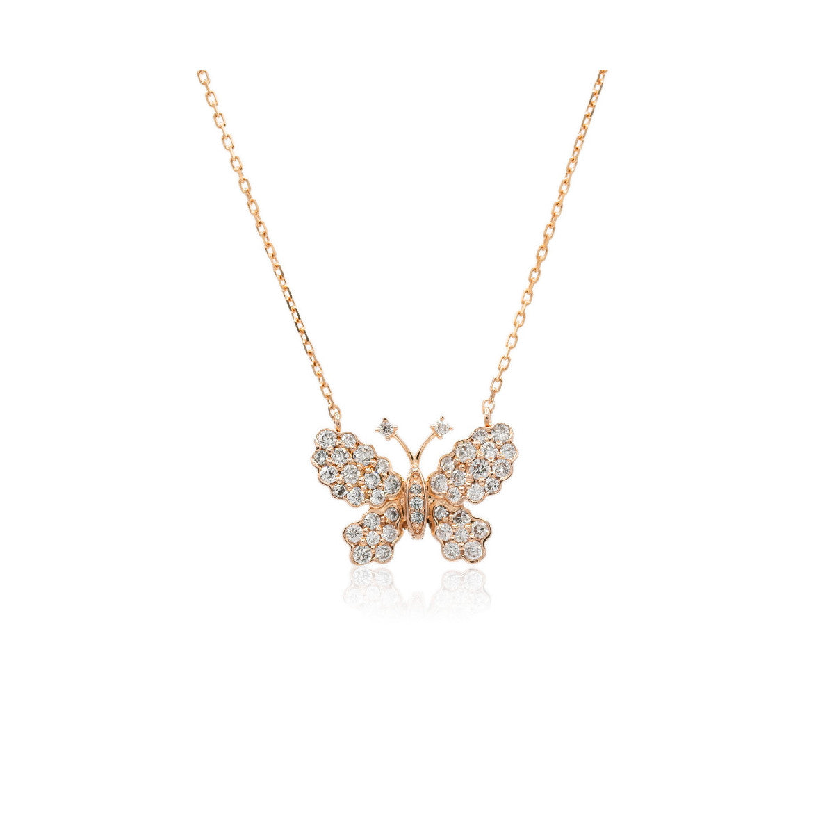 Colgante Mariposa Oro rosa y diamantes