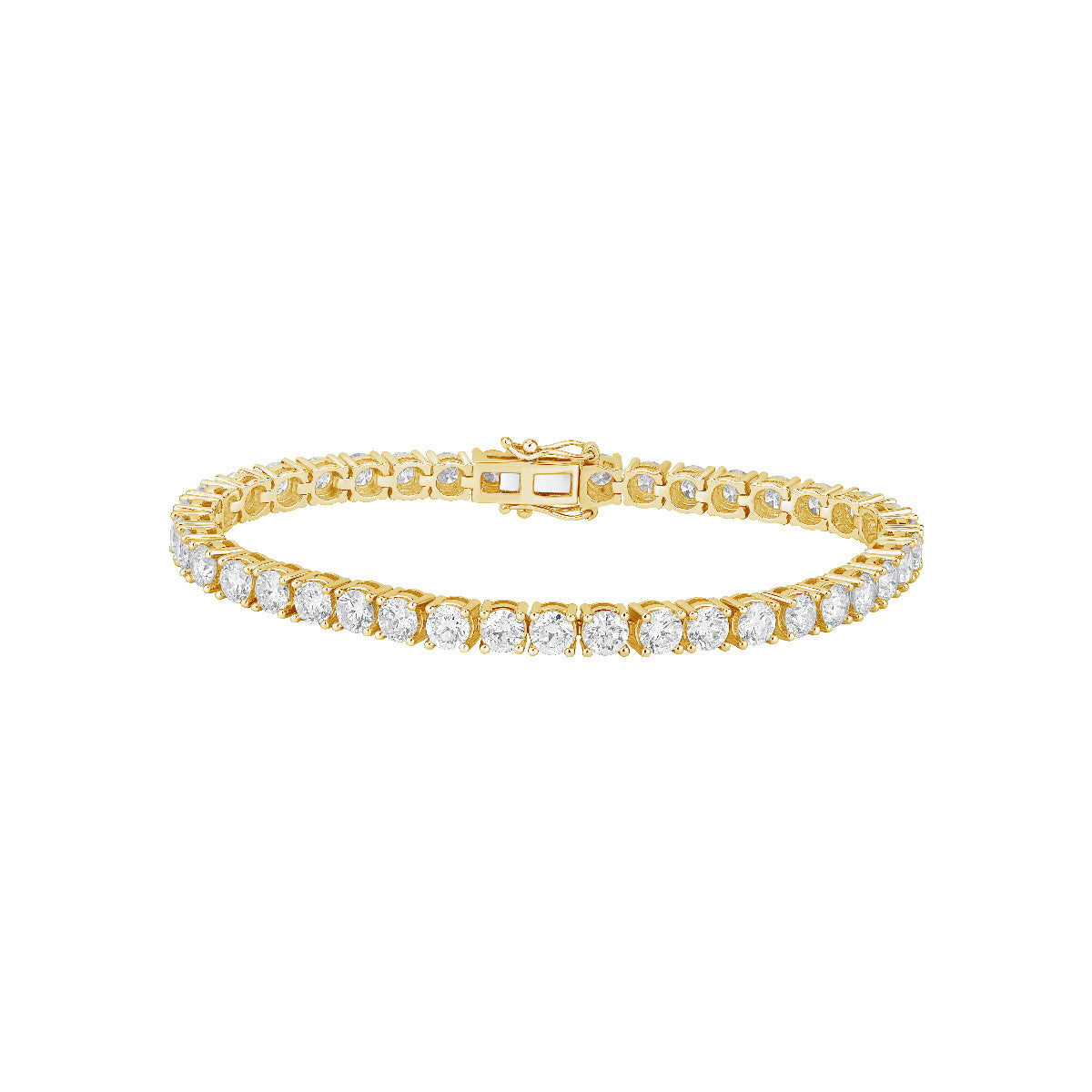 Pulsera Rivière de oro amarillo con diamantes naturales de 10.00 quilates