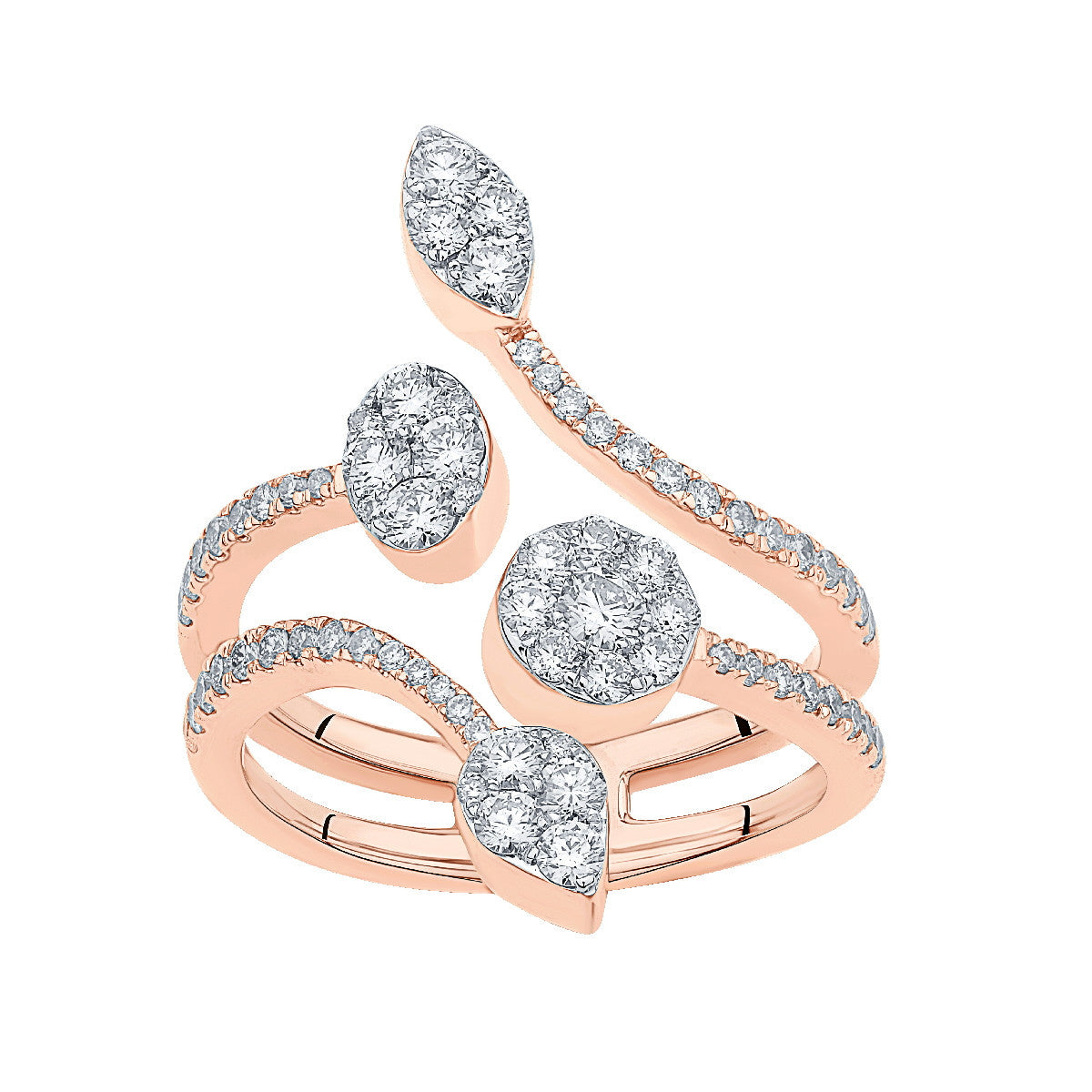 Anillo de Diamantes de Oro Rosa