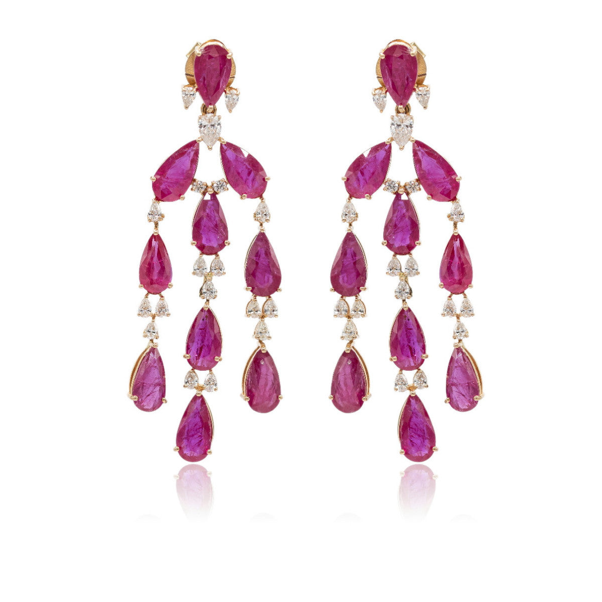 Pendientes Rubí y Diamantes