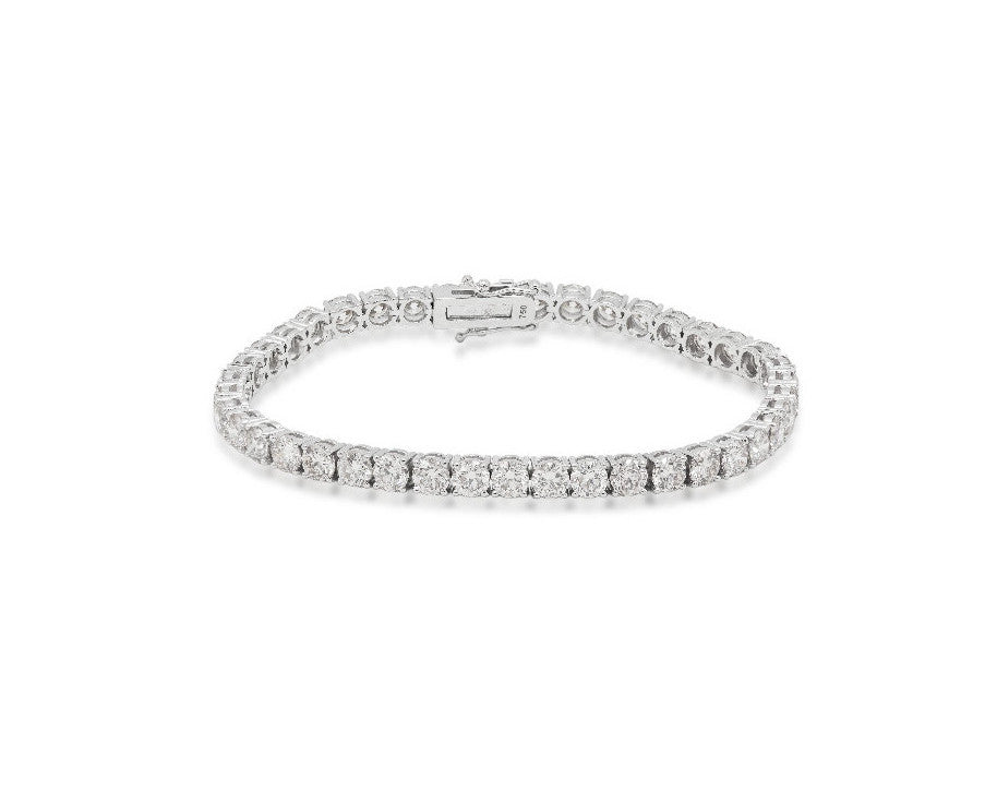 Pulsera Rivière de oro blanco con diamantes naturales de 12.70 quilates