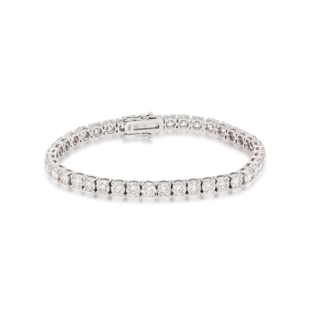 Pulsera Rivière de oro amarillo con diamantes naturales de 12.40 quilates