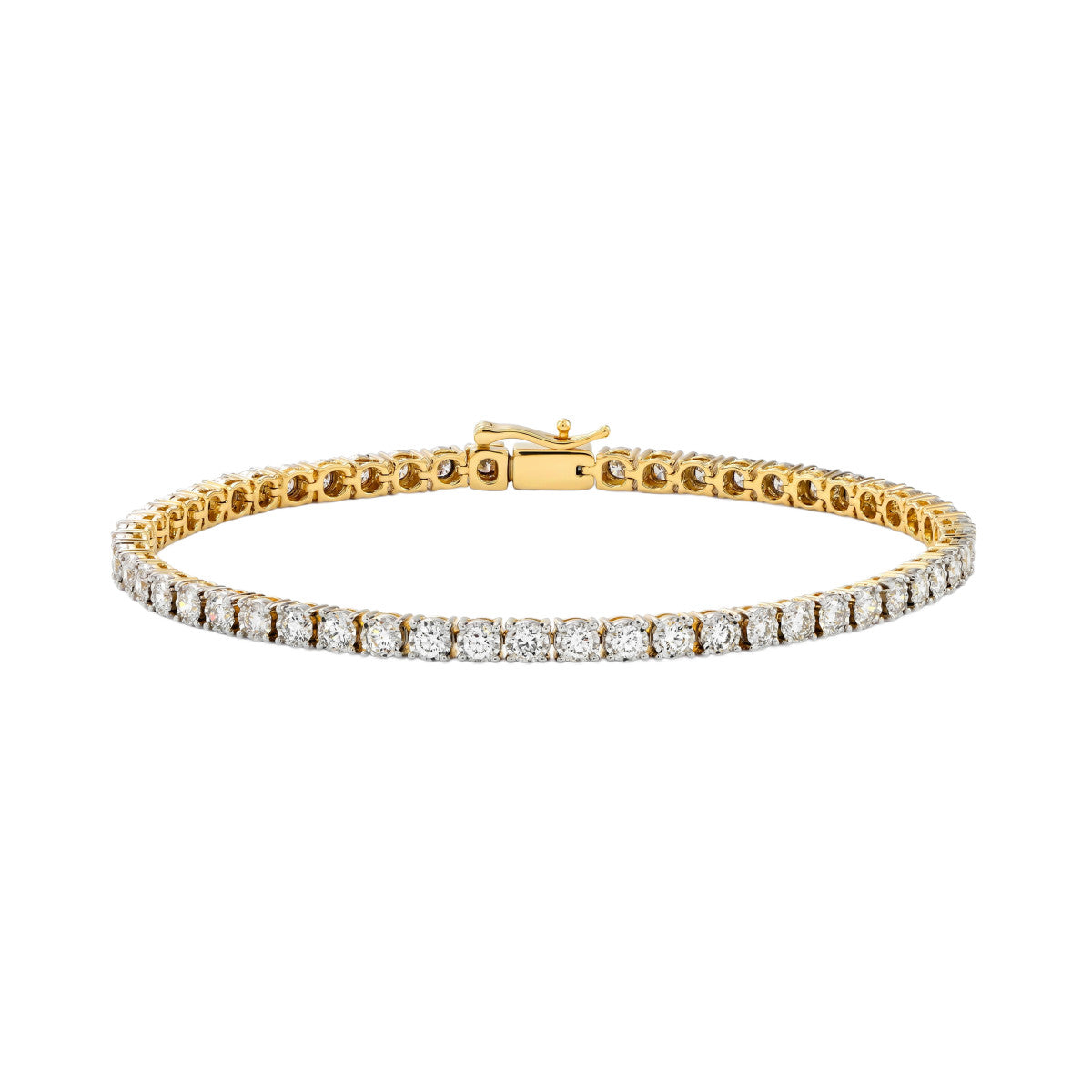 Pulsera Rivière de oro amarillo con diamantes naturales de 2.29 quilates